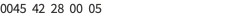 0045 42 28 00 05